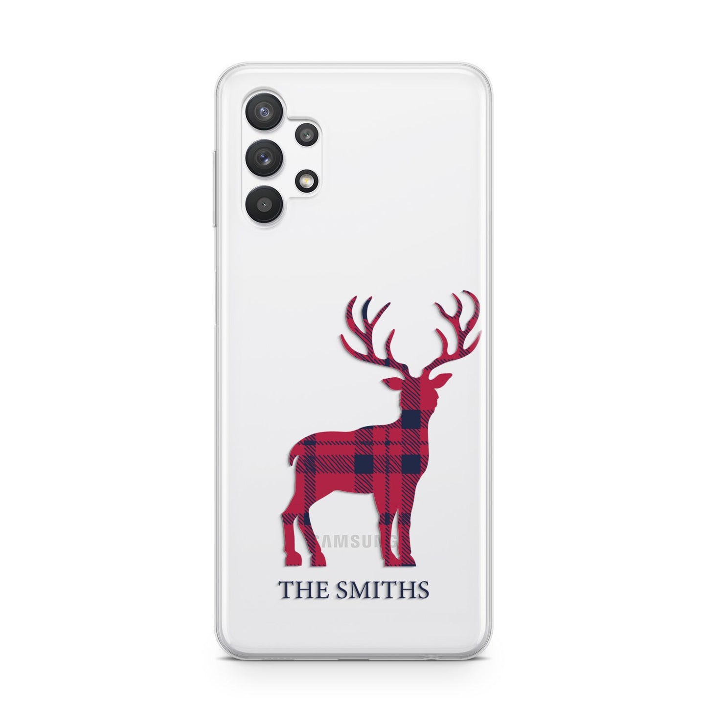 Christmas Tartan Reindeer Personalised Samsung A32 5G Case