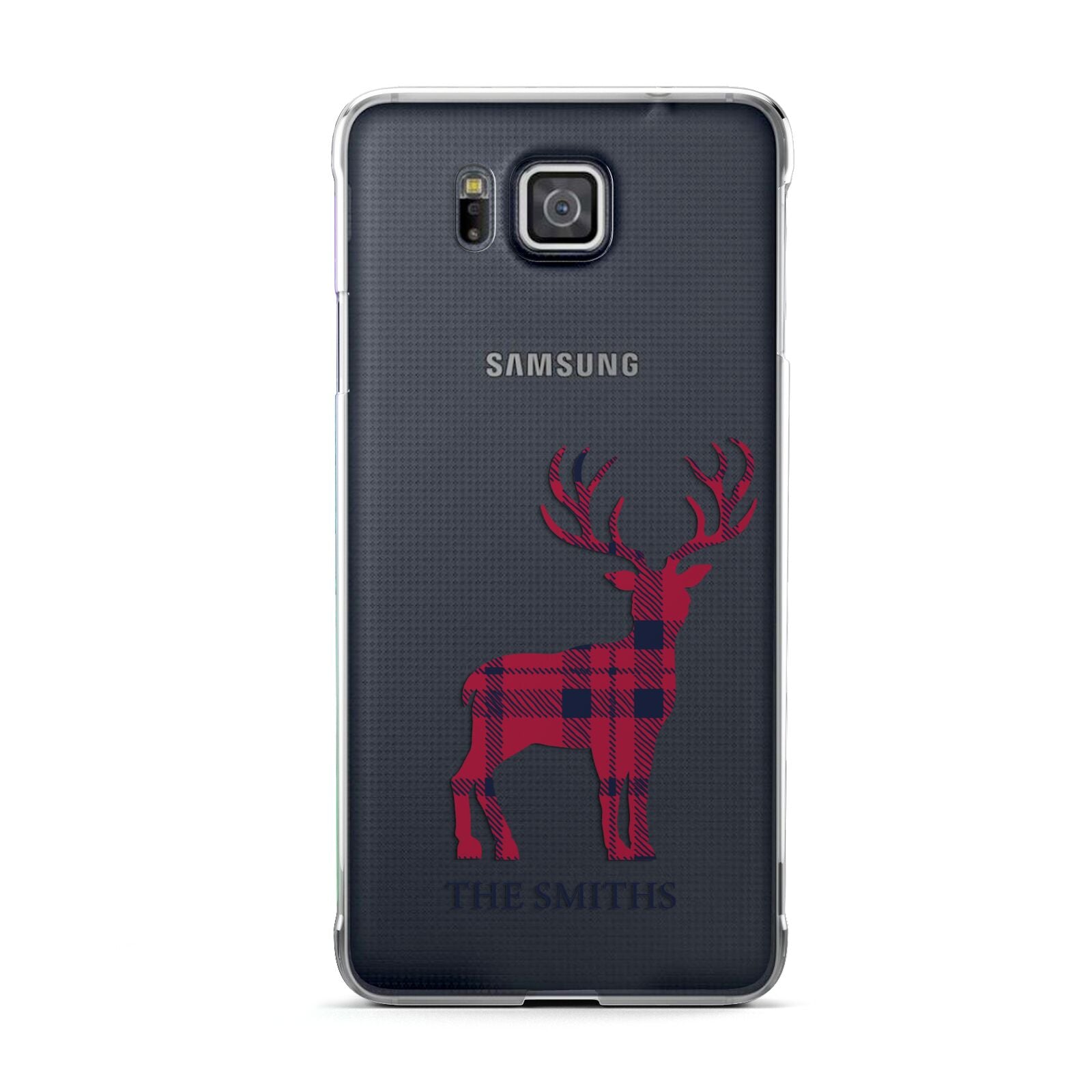 Christmas Tartan Reindeer Personalised Samsung Galaxy Alpha Case