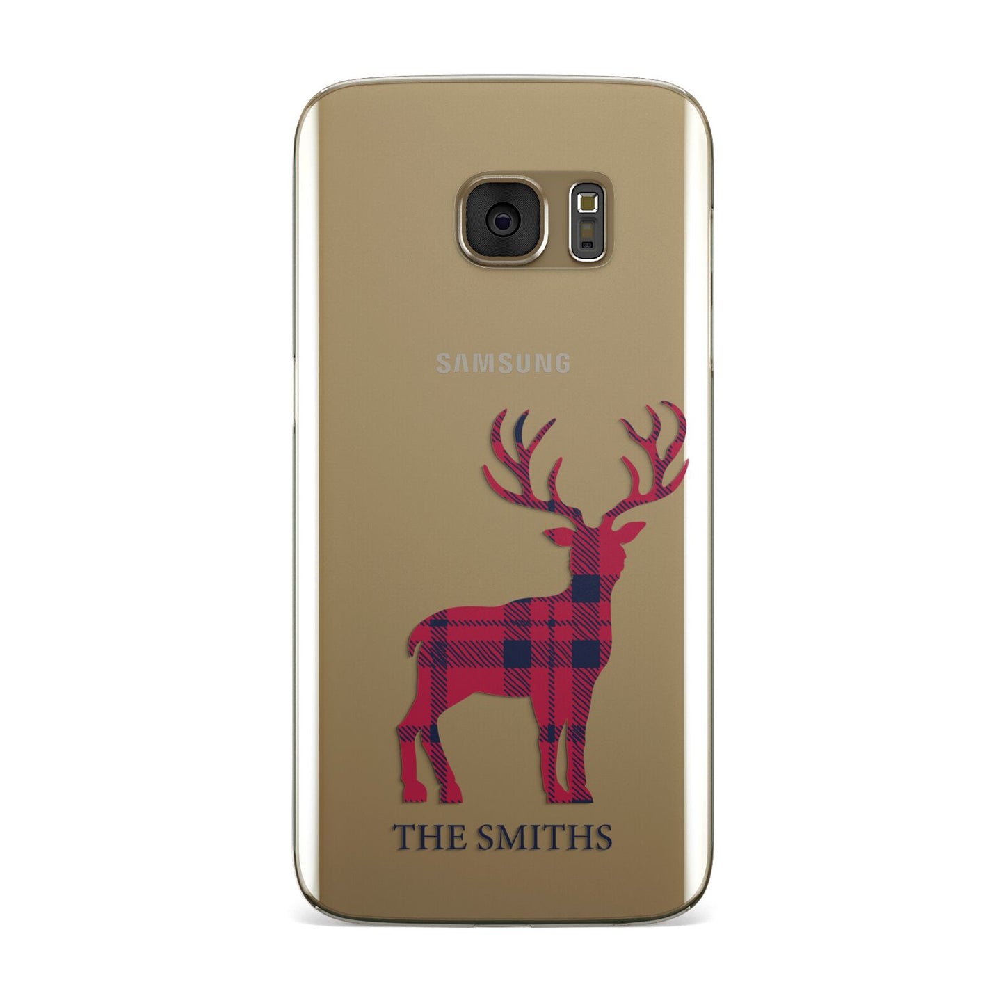 Christmas Tartan Reindeer Personalised Samsung Galaxy Case