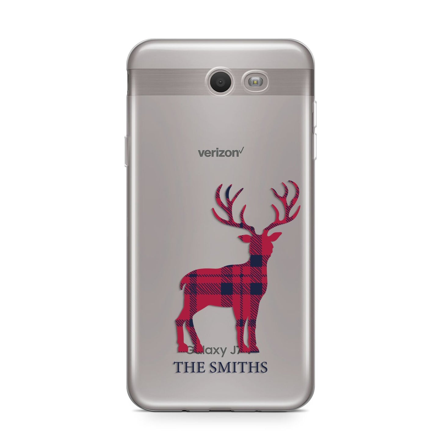 Christmas Tartan Reindeer Personalised Samsung Galaxy J7 2017 Case