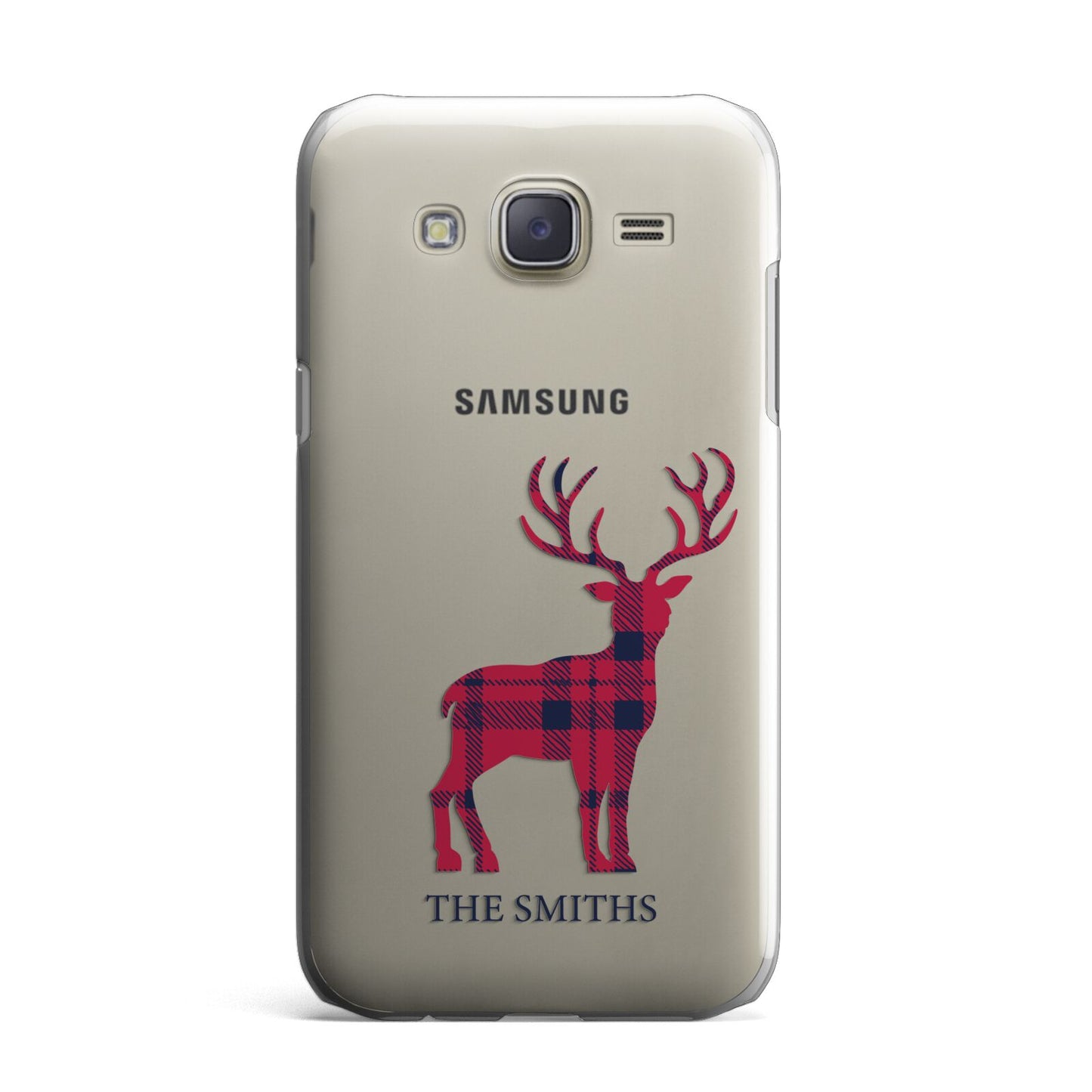 Christmas Tartan Reindeer Personalised Samsung Galaxy J7 Case