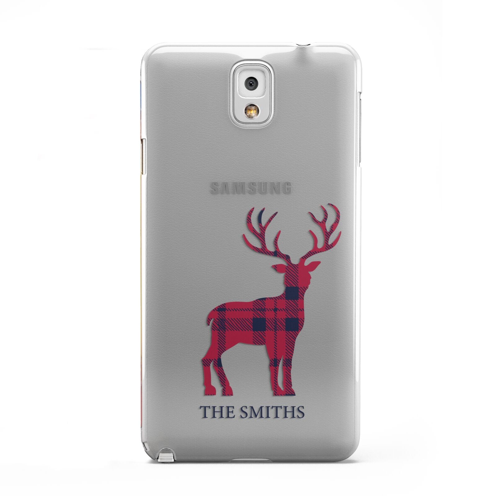 Christmas Tartan Reindeer Personalised Samsung Galaxy Note 3 Case