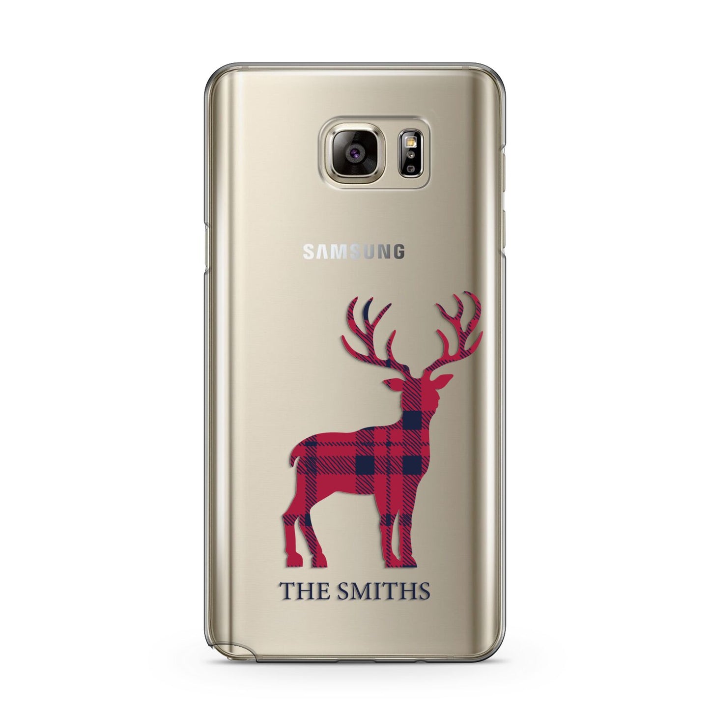 Christmas Tartan Reindeer Personalised Samsung Galaxy Note 5 Case