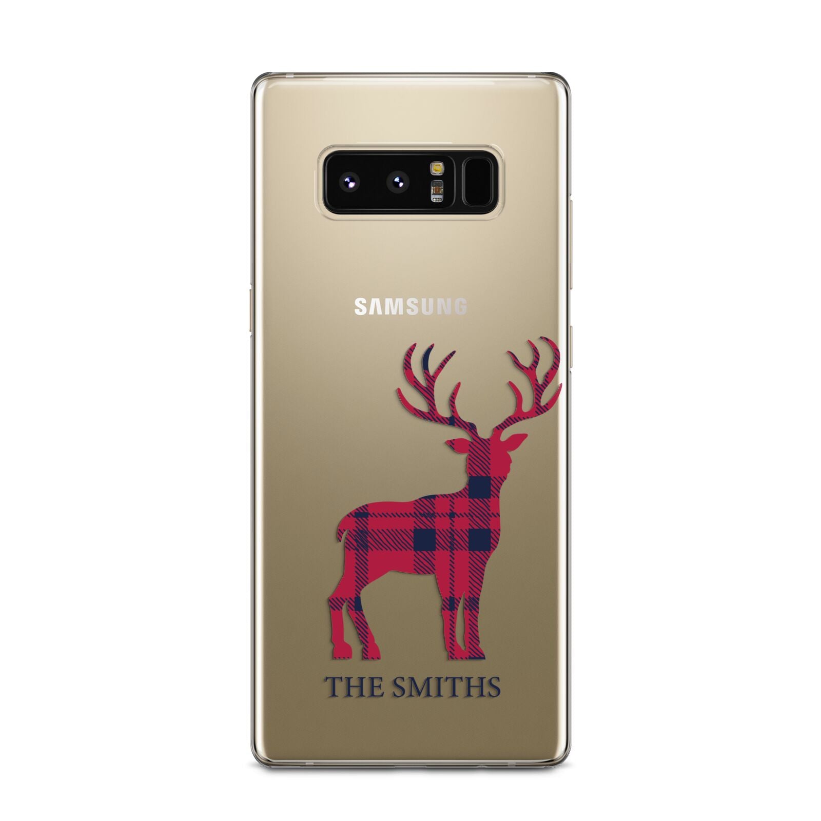 Christmas Tartan Reindeer Personalised Samsung Galaxy Note 8 Case