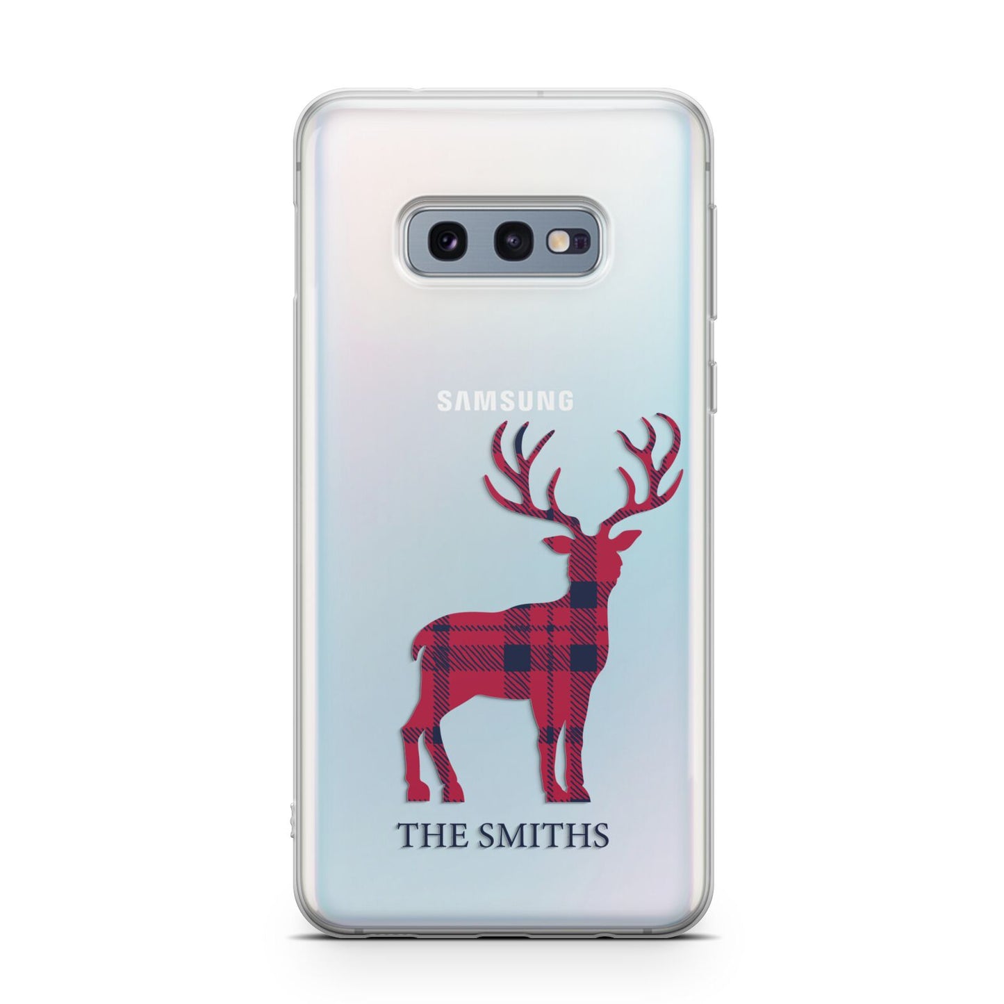 Christmas Tartan Reindeer Personalised Samsung Galaxy S10E Case