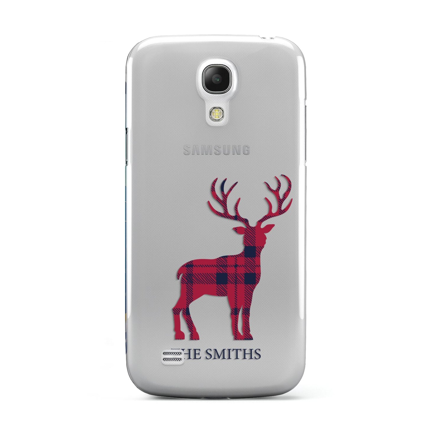 Christmas Tartan Reindeer Personalised Samsung Galaxy S4 Mini Case