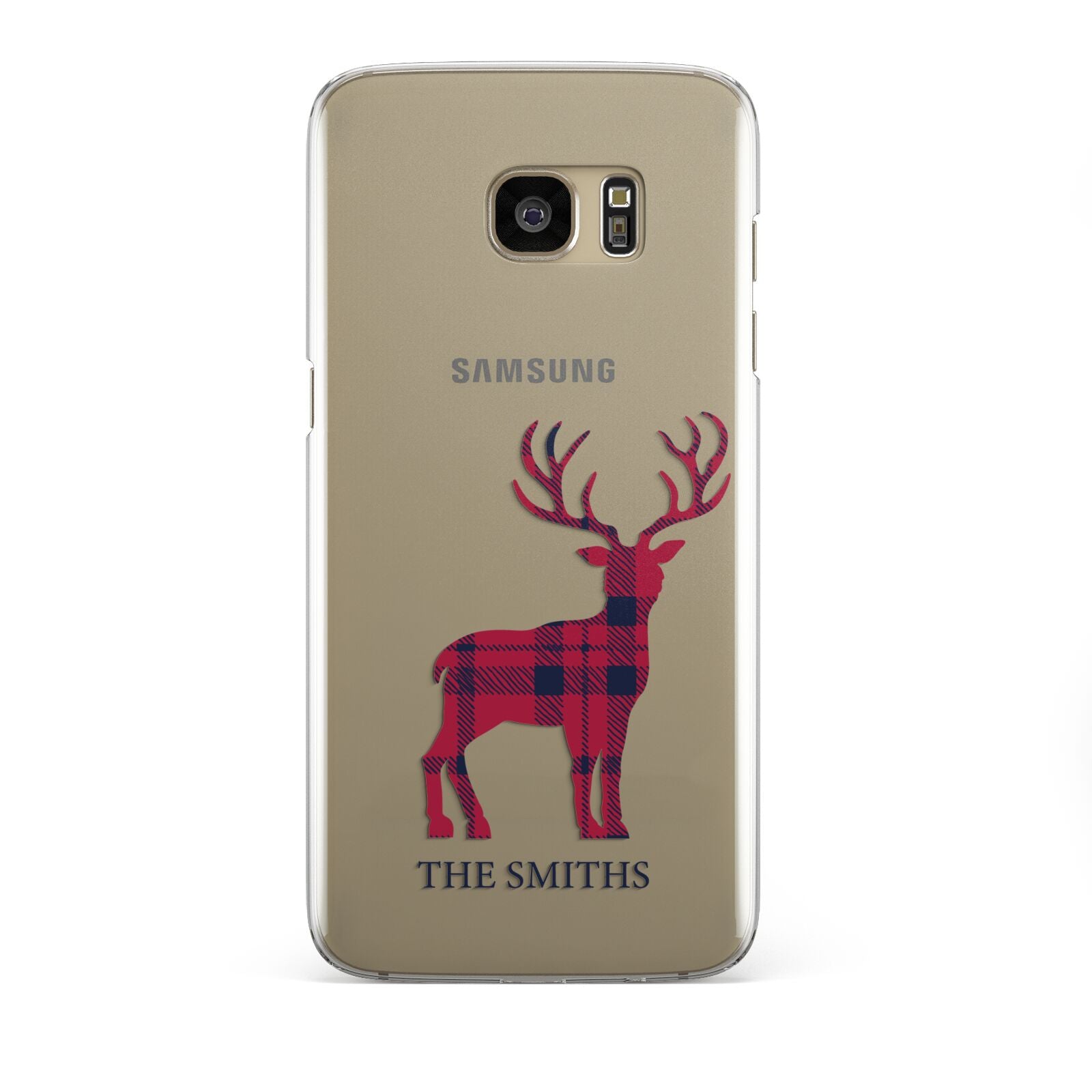 Christmas Tartan Reindeer Personalised Samsung Galaxy S7 Edge Case