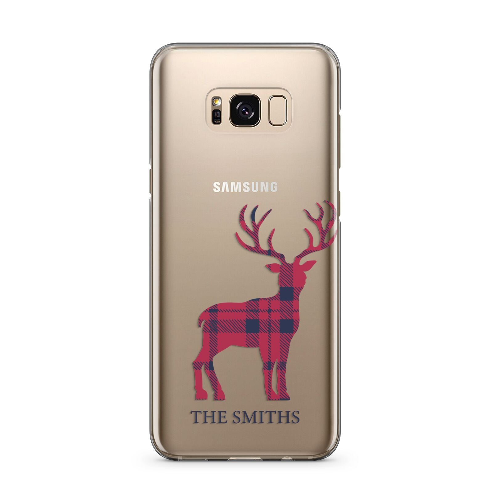 Christmas Tartan Reindeer Personalised Samsung Galaxy S8 Plus Case