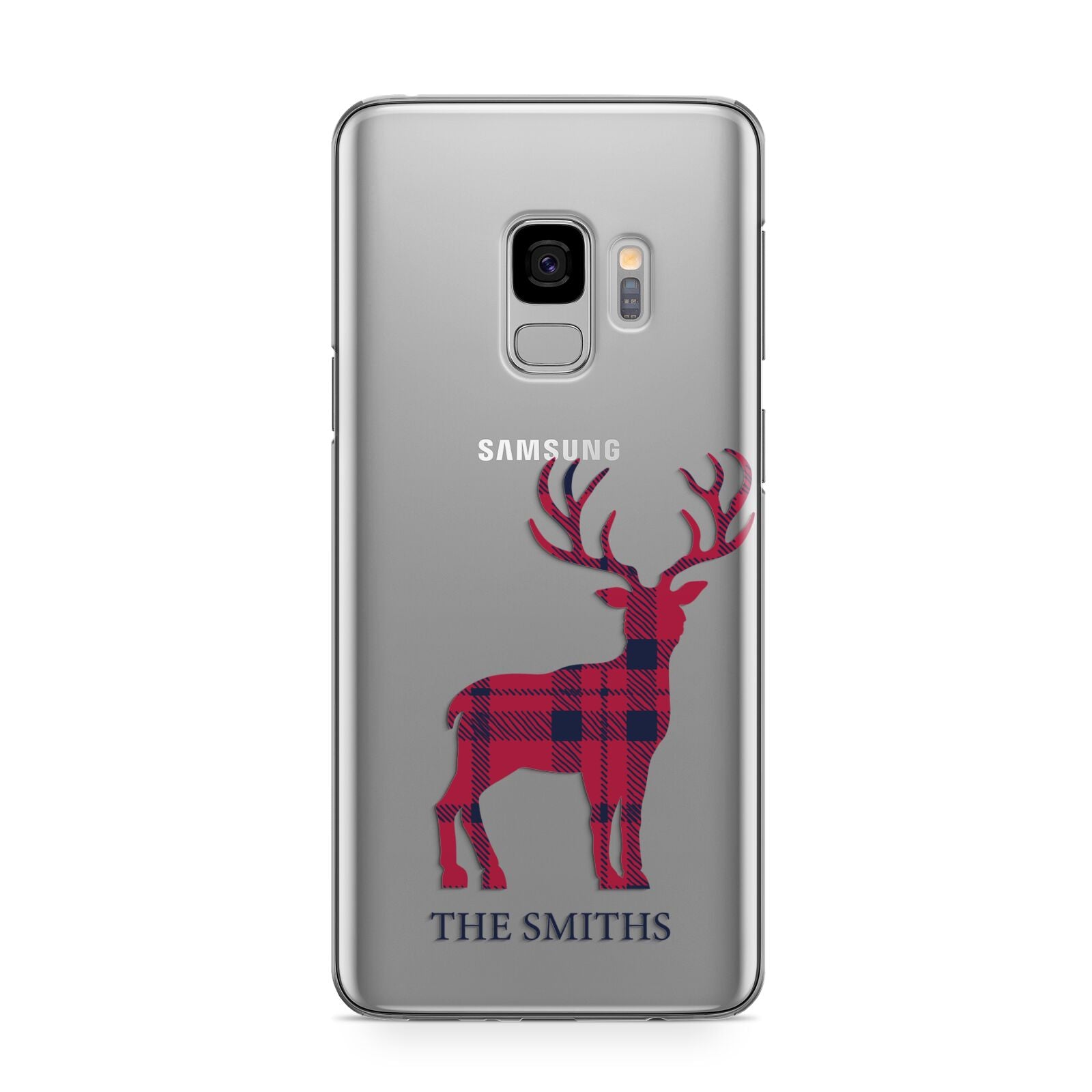 Christmas Tartan Reindeer Personalised Samsung Galaxy S9 Case