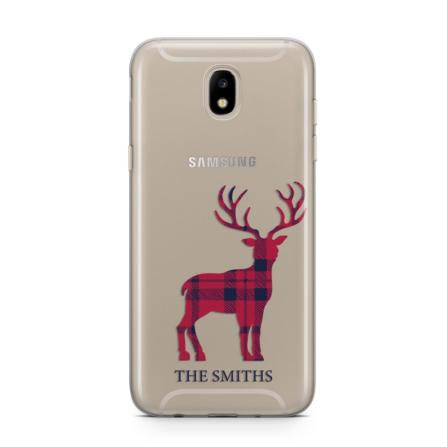 Christmas Tartan Reindeer Personalised Samsung J5 2017 Case