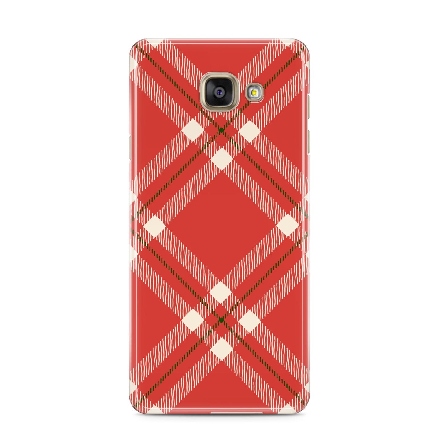 Christmas Tartan Samsung Galaxy A3 2016 Case on gold phone