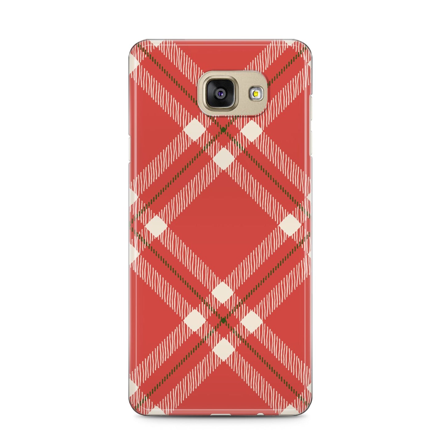 Christmas Tartan Samsung Galaxy A5 2016 Case on gold phone