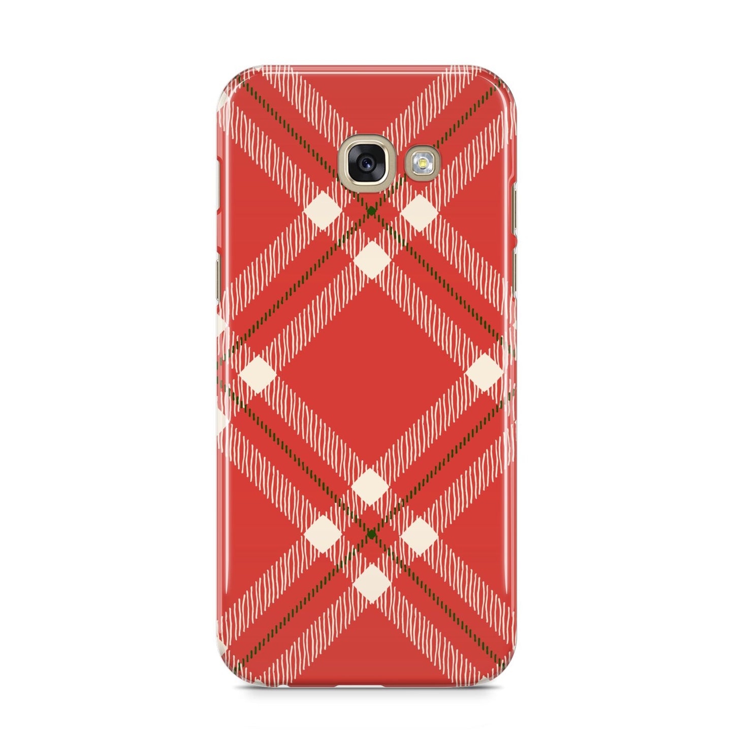 Christmas Tartan Samsung Galaxy A5 2017 Case on gold phone