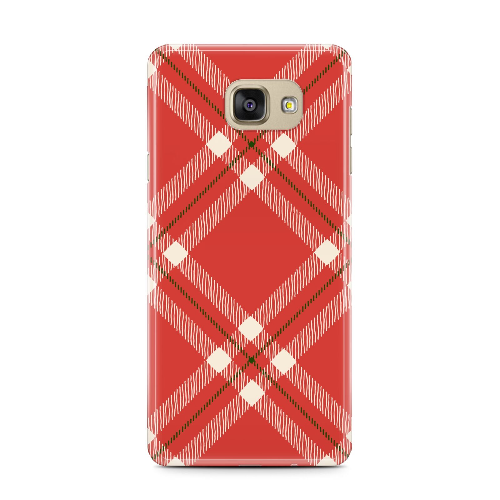 Christmas Tartan Samsung Galaxy A7 2016 Case on gold phone