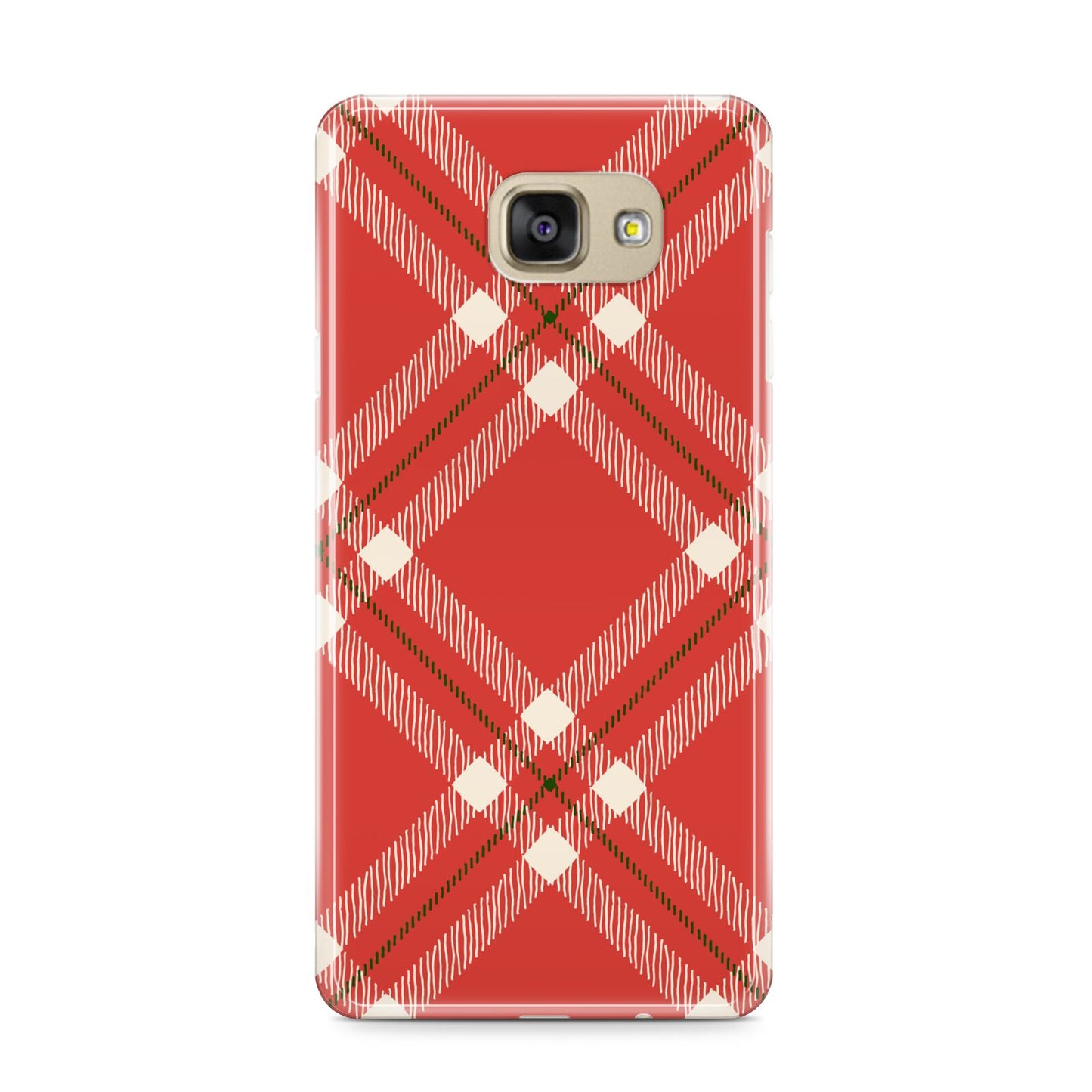 Christmas Tartan Samsung Galaxy A9 2016 Case on gold phone