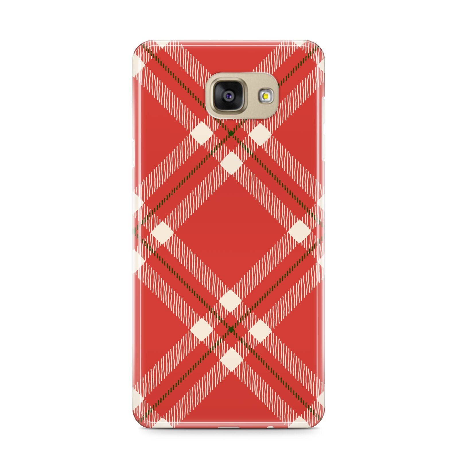 Christmas Tartan Samsung Galaxy A9 2016 Case on gold phone