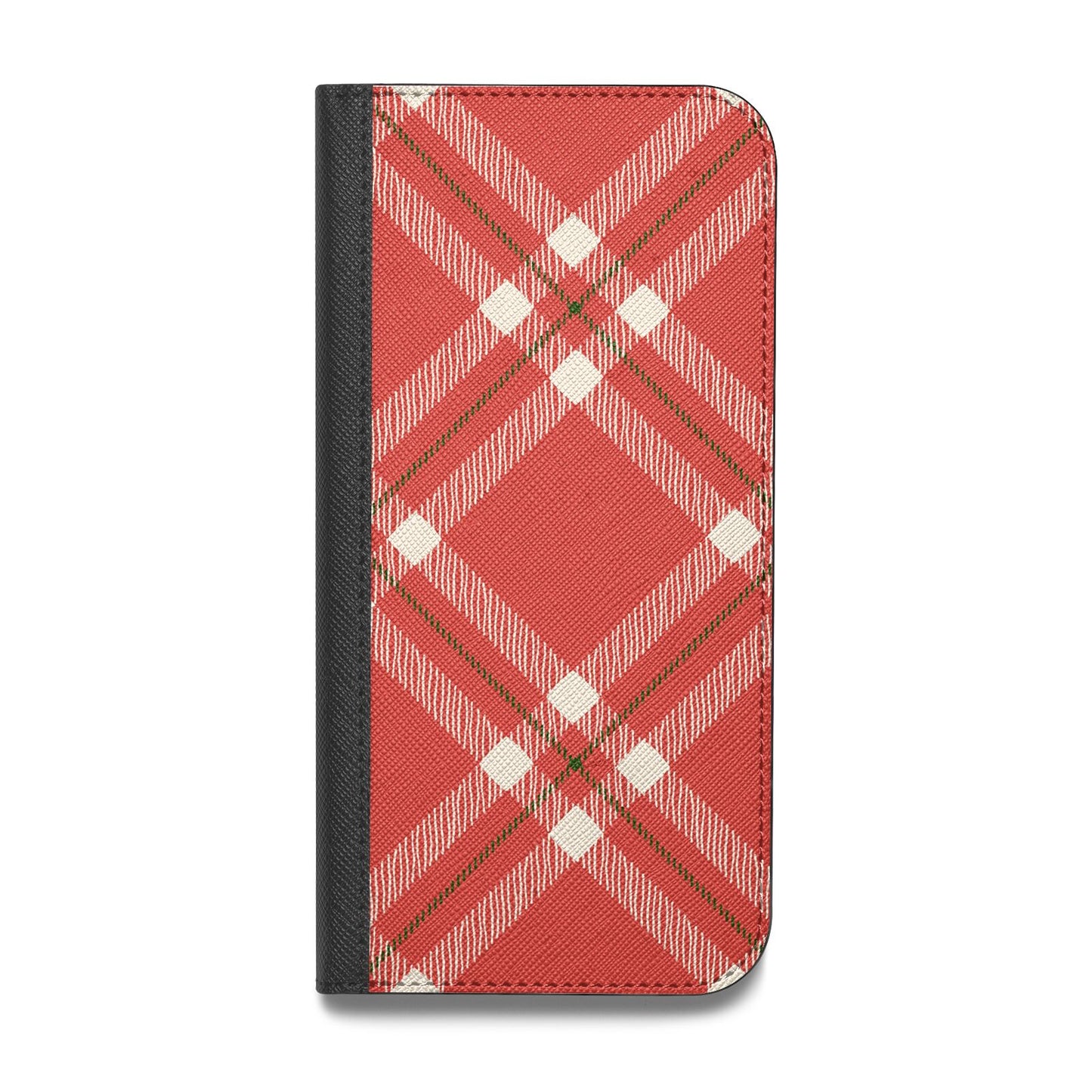 Christmas Tartan Vegan Leather Flip iPhone Case