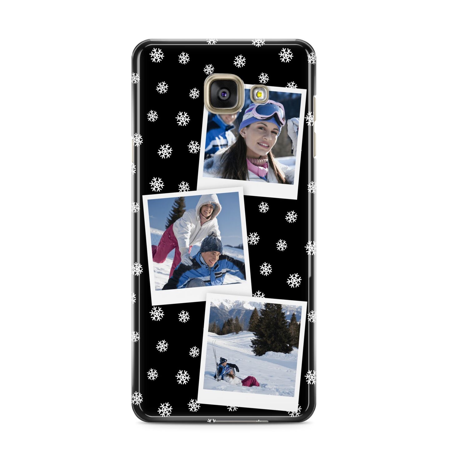Christmas Three Photo Samsung Galaxy A3 2016 Case on gold phone