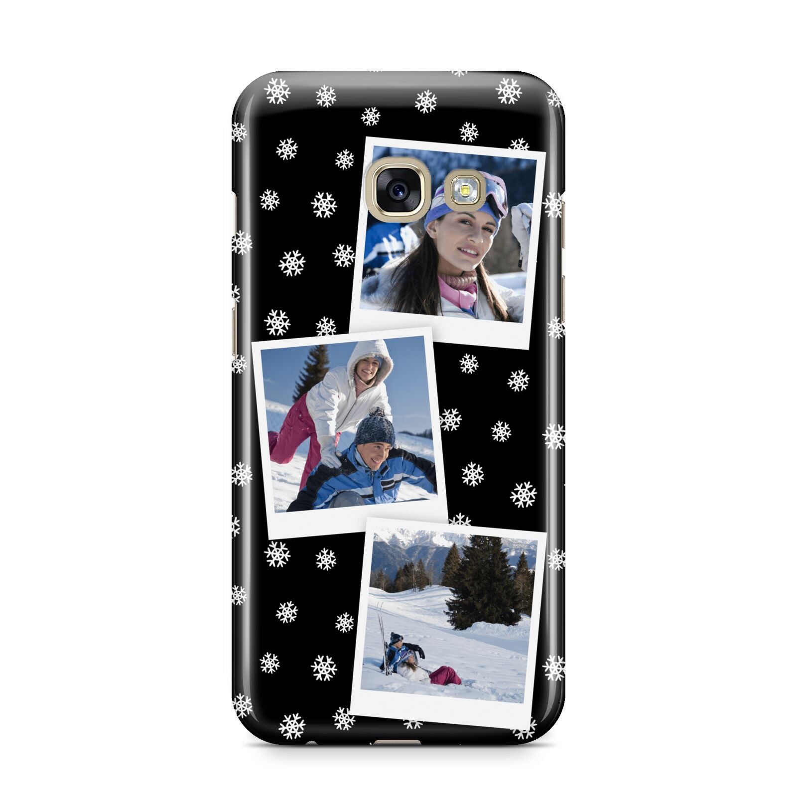 Christmas Three Photo Samsung Galaxy A3 2017 Case on gold phone