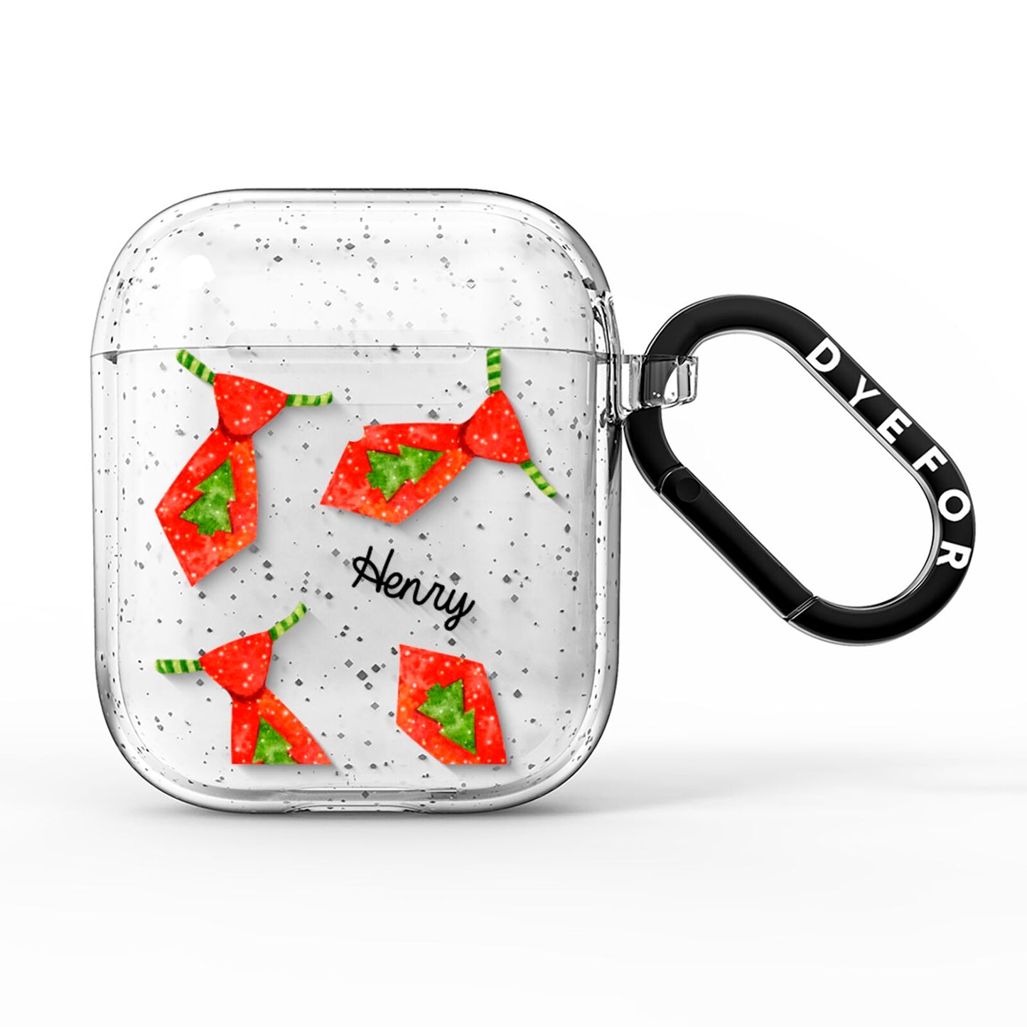 Christmas Tie Pattern AirPods Glitter Case