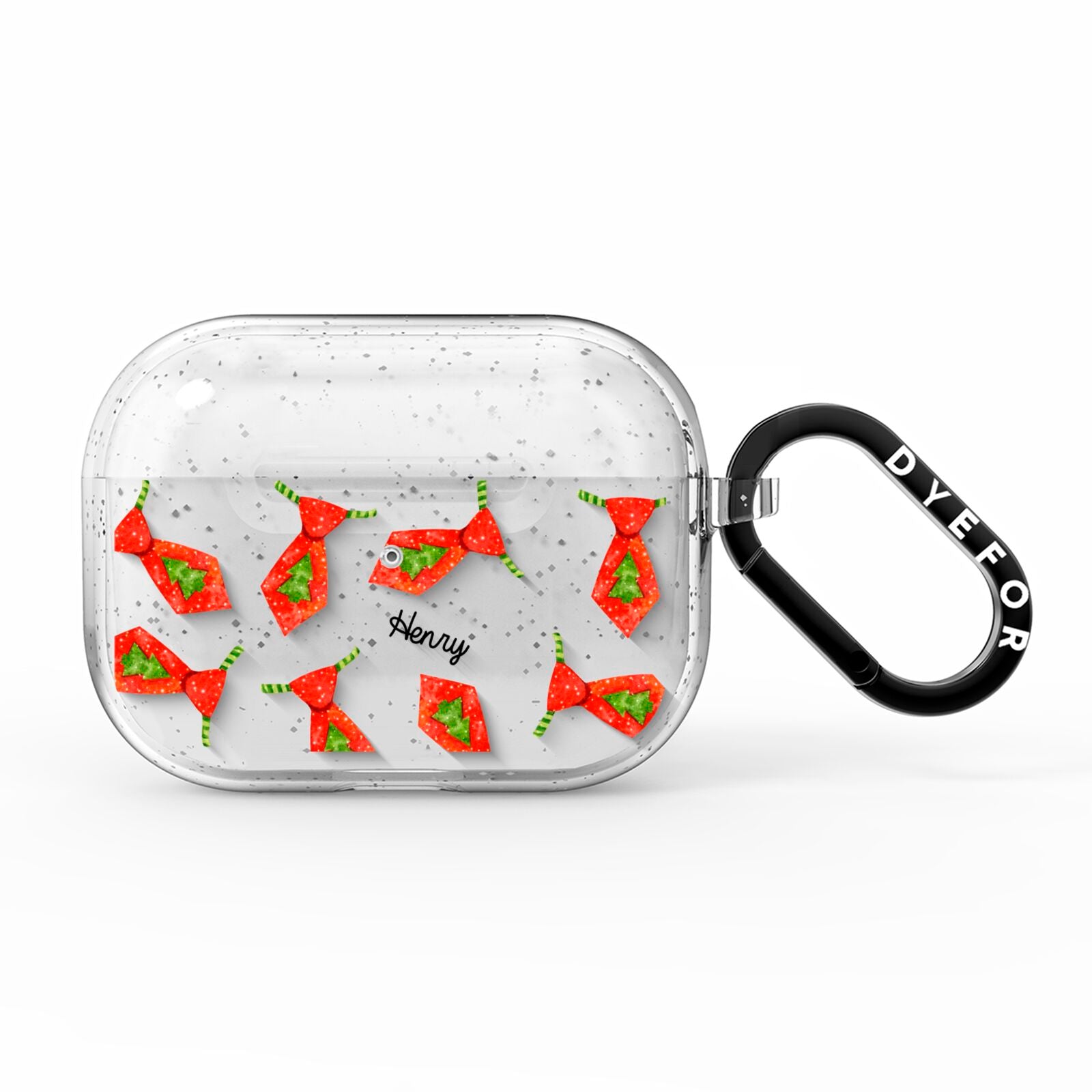 Christmas Tie Pattern AirPods Pro Glitter Case