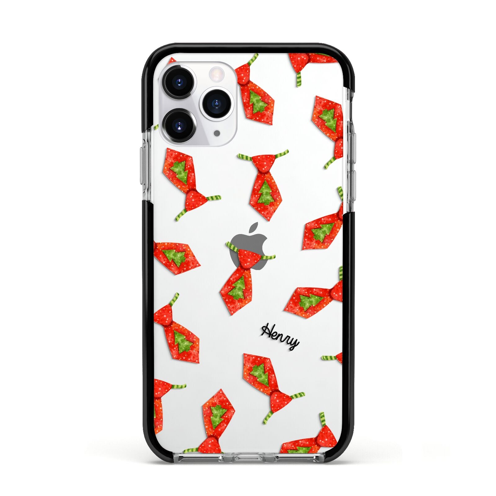 Christmas Tie Pattern Apple iPhone 11 Pro in Silver with Black Impact Case