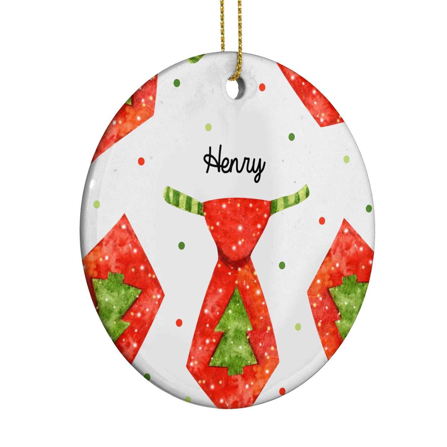 Christmas Tie Pattern Circle Decoration Side Angle