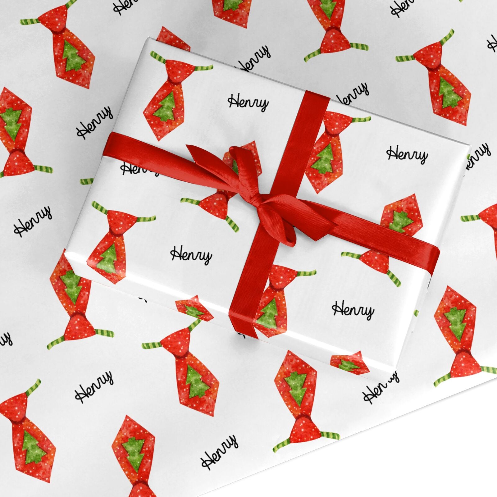 Christmas Tie Pattern Custom Wrapping Paper