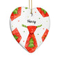 Christmas Tie Pattern Heart Decoration Side Angle