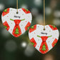 Christmas Tie Pattern Heart Decoration on Christmas Background
