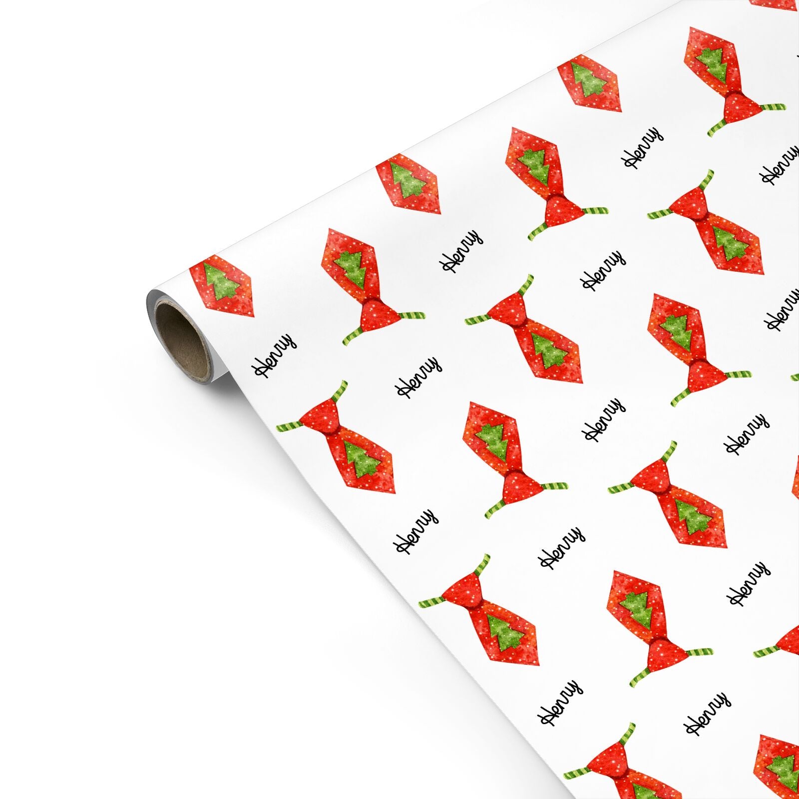 Christmas Tie Pattern Personalised Gift Wrap