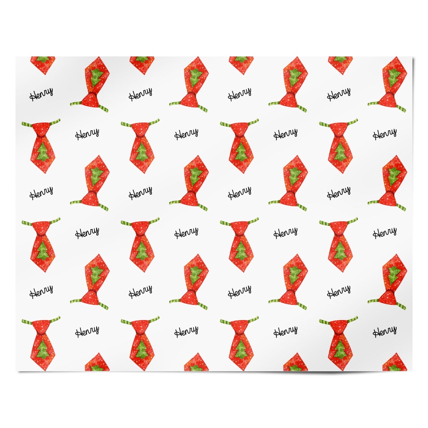 Christmas Tie Pattern Personalised Wrapping Paper Alternative