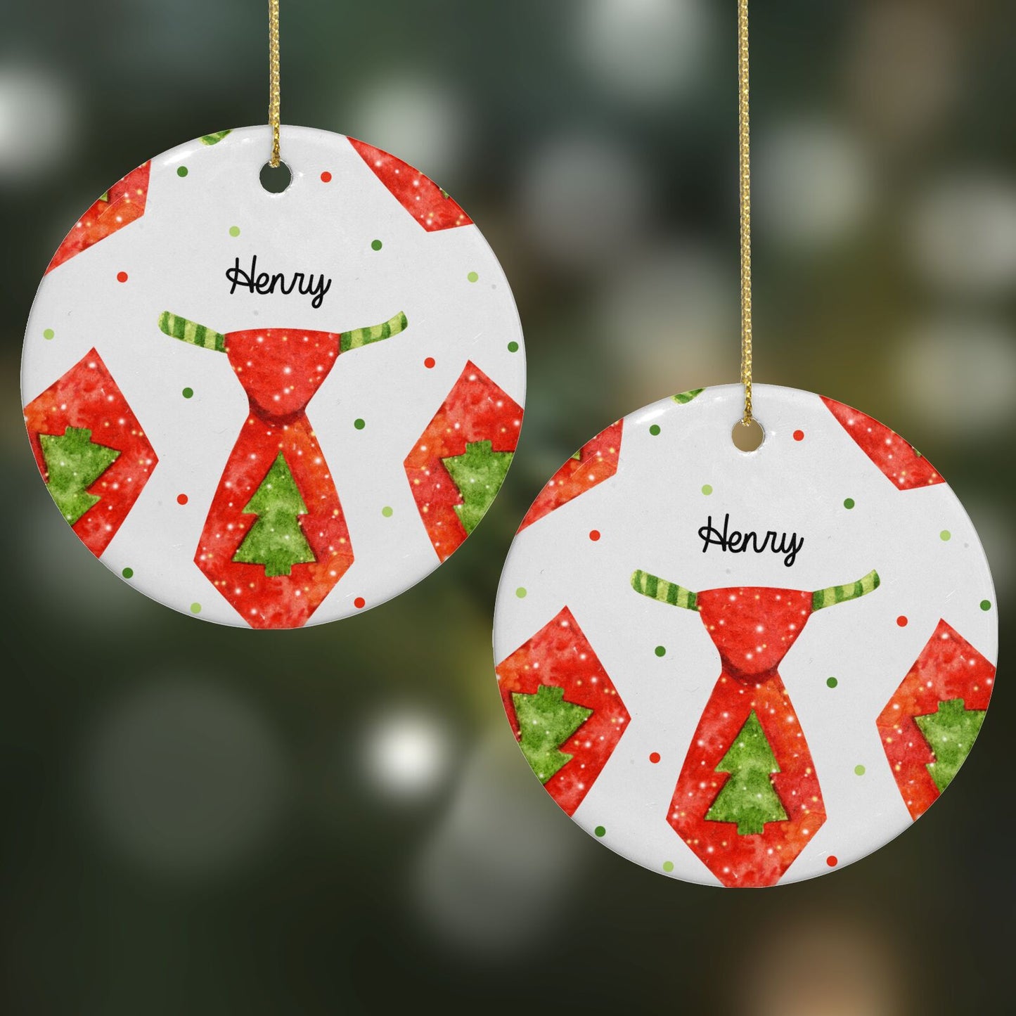 Christmas Tie Pattern Round Decoration on Christmas Background