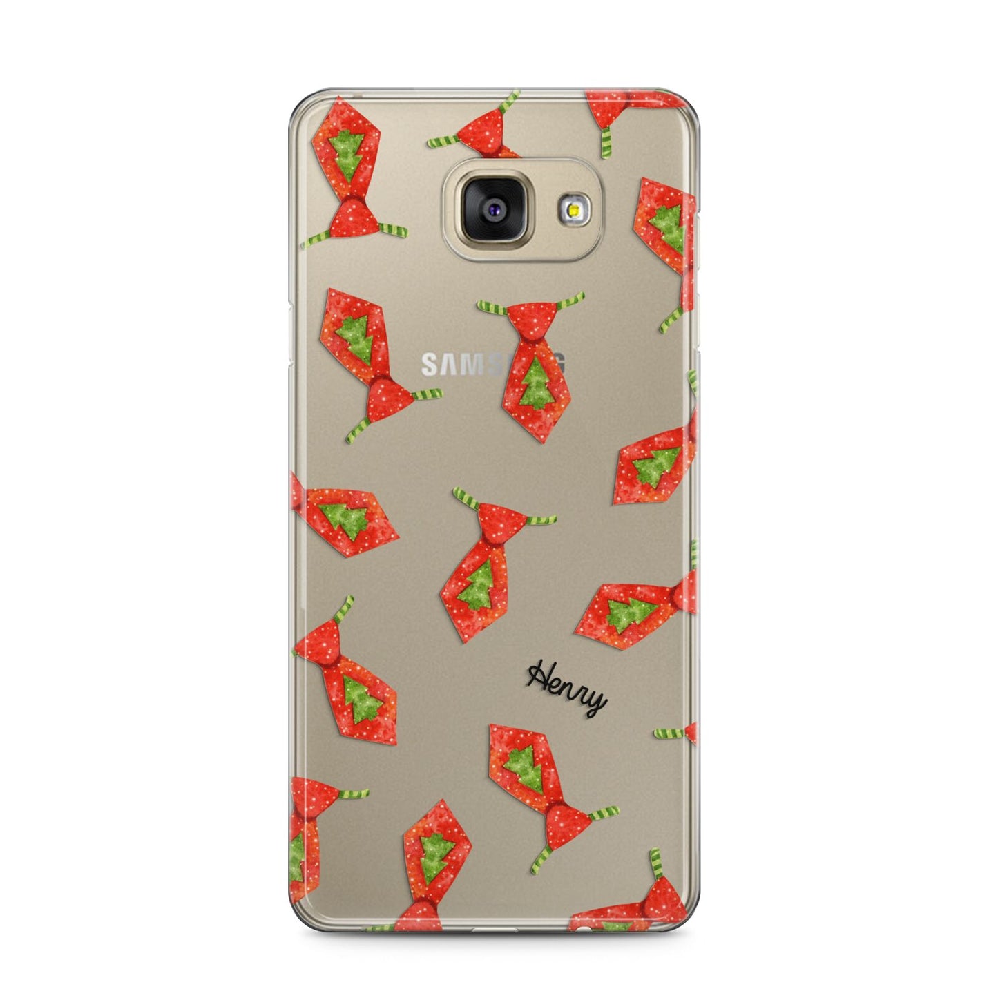 Christmas Tie Pattern Samsung Galaxy A5 2016 Case on gold phone