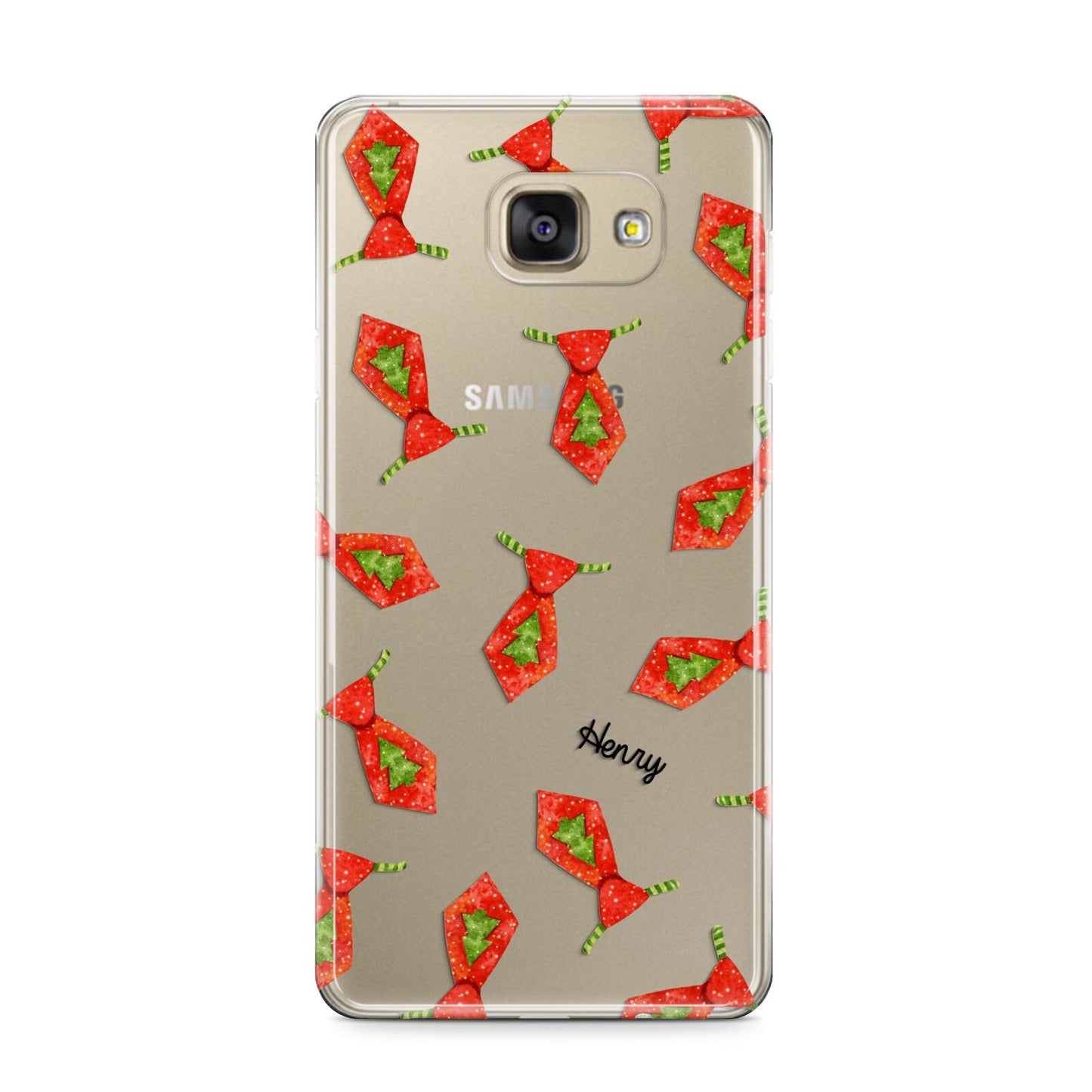 Christmas Tie Pattern Samsung Galaxy A9 2016 Case on gold phone