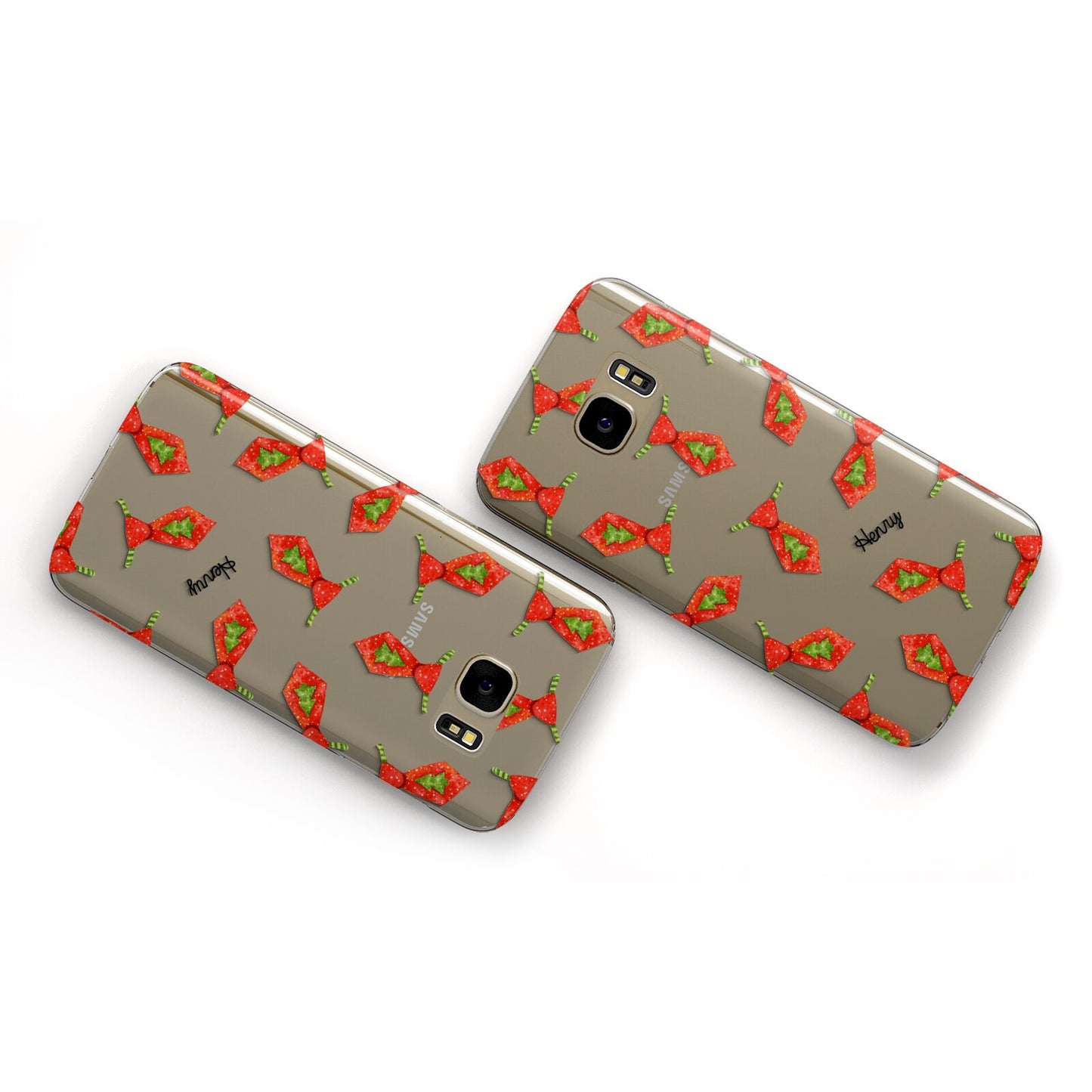 Christmas Tie Pattern Samsung Galaxy Case Flat Overview