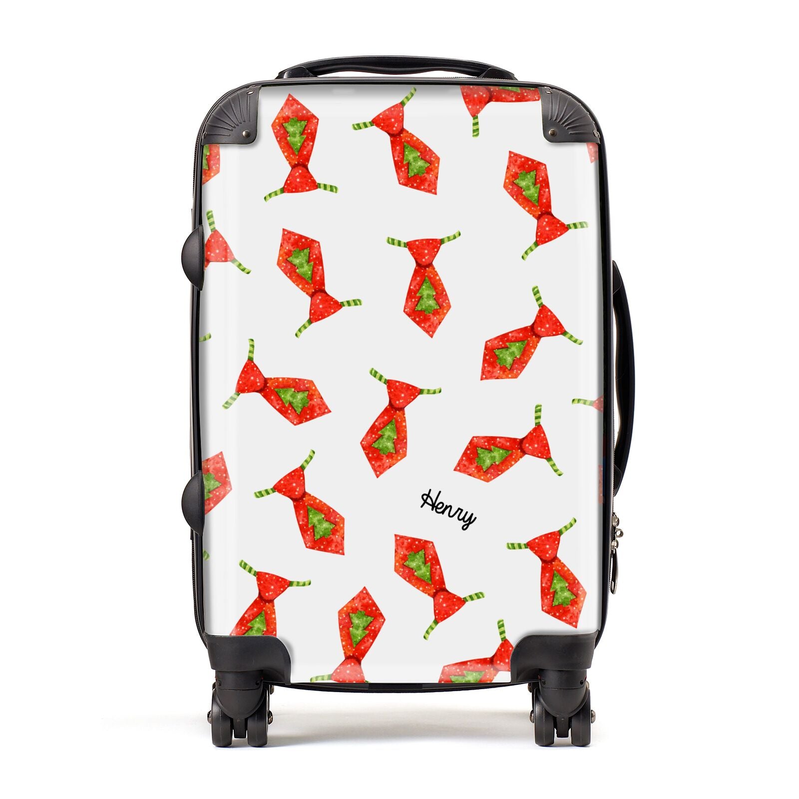 Christmas Tie Pattern Suitcase