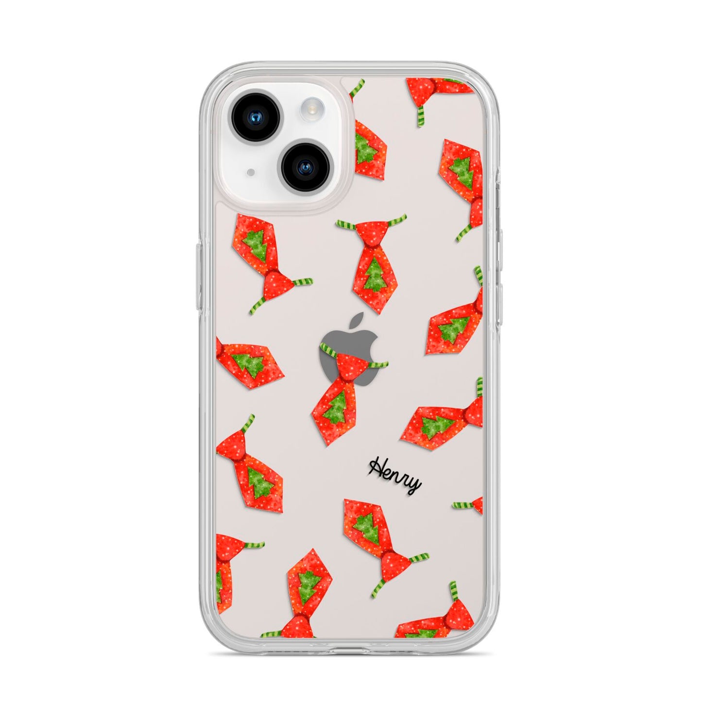 Christmas Tie Pattern iPhone 14 Clear Tough Case Starlight