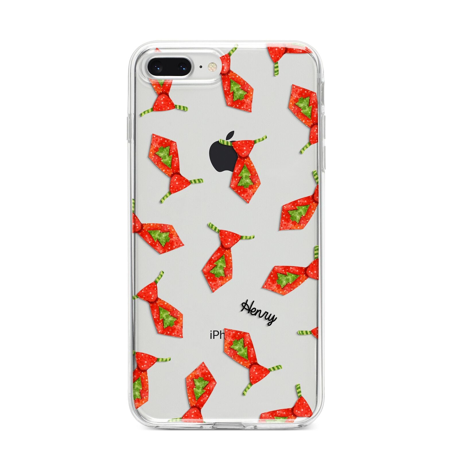 Christmas Tie Pattern iPhone 8 Plus Bumper Case on Silver iPhone