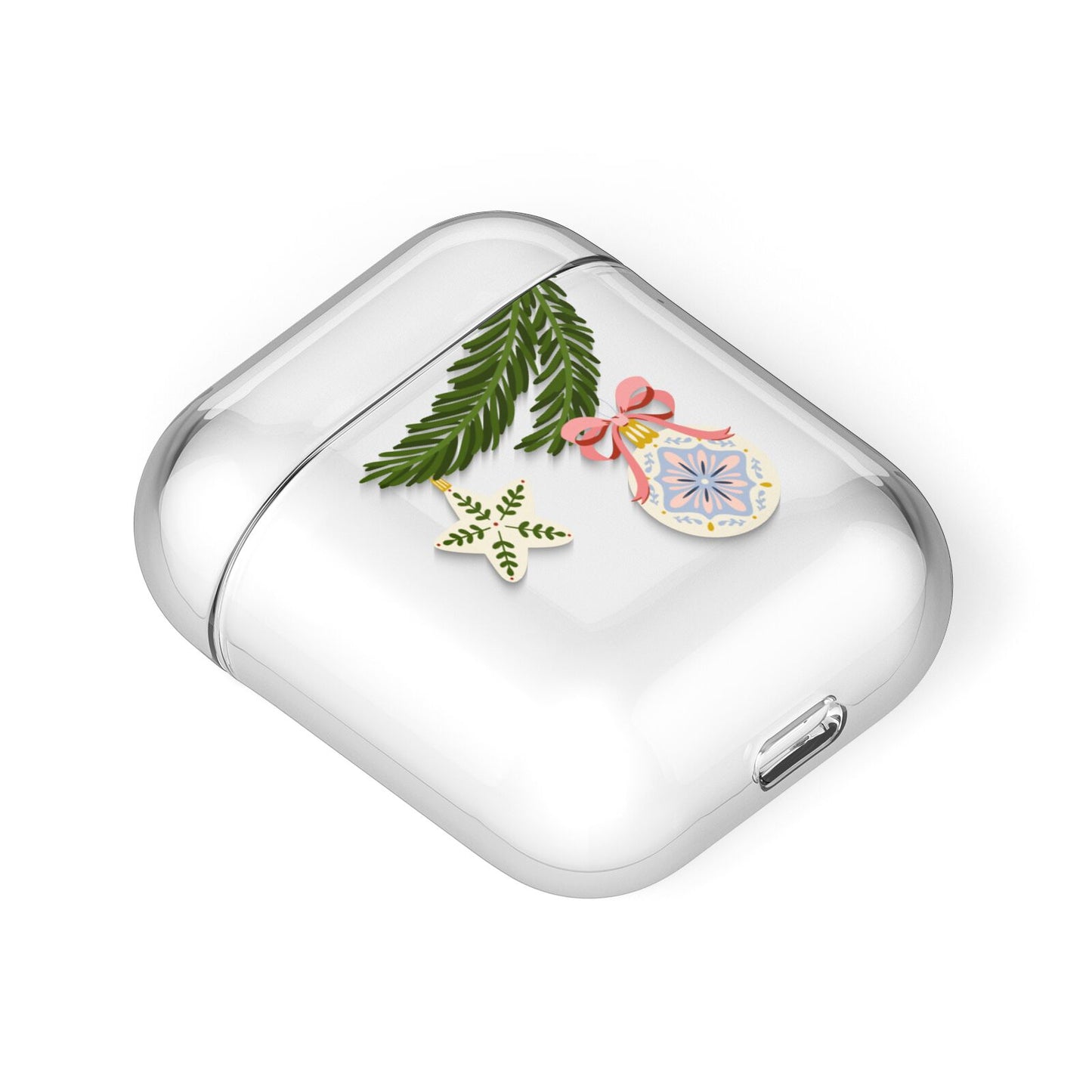 Christmas Tree Branch AirPods Case Laid Flat