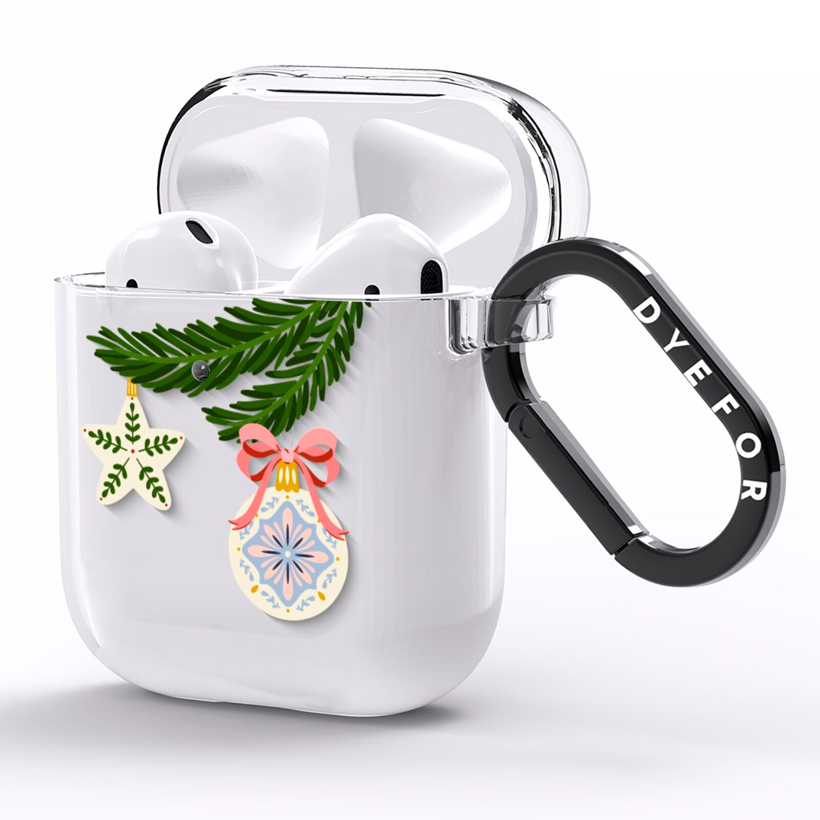 Christmas Tree Branch AirPods Clear Case Side Image