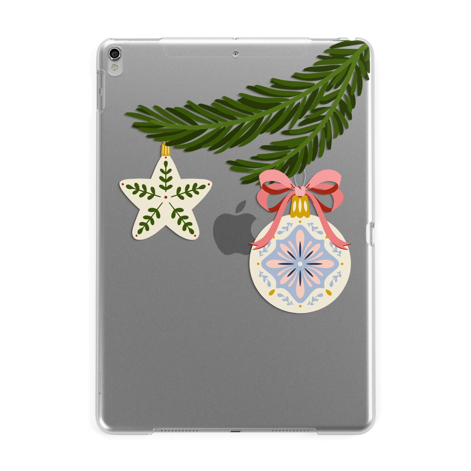 Christmas Tree Branch Apple iPad Silver Case