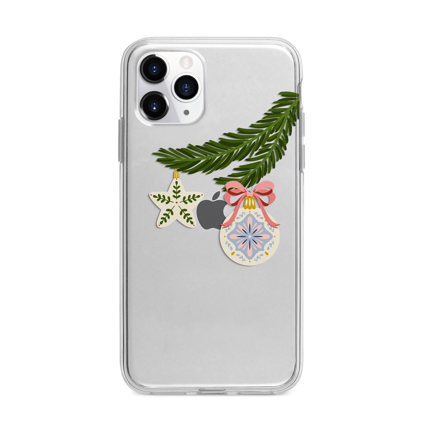 Christmas Tree Branch Apple iPhone 11 Pro Max in Silver with Bumper Case