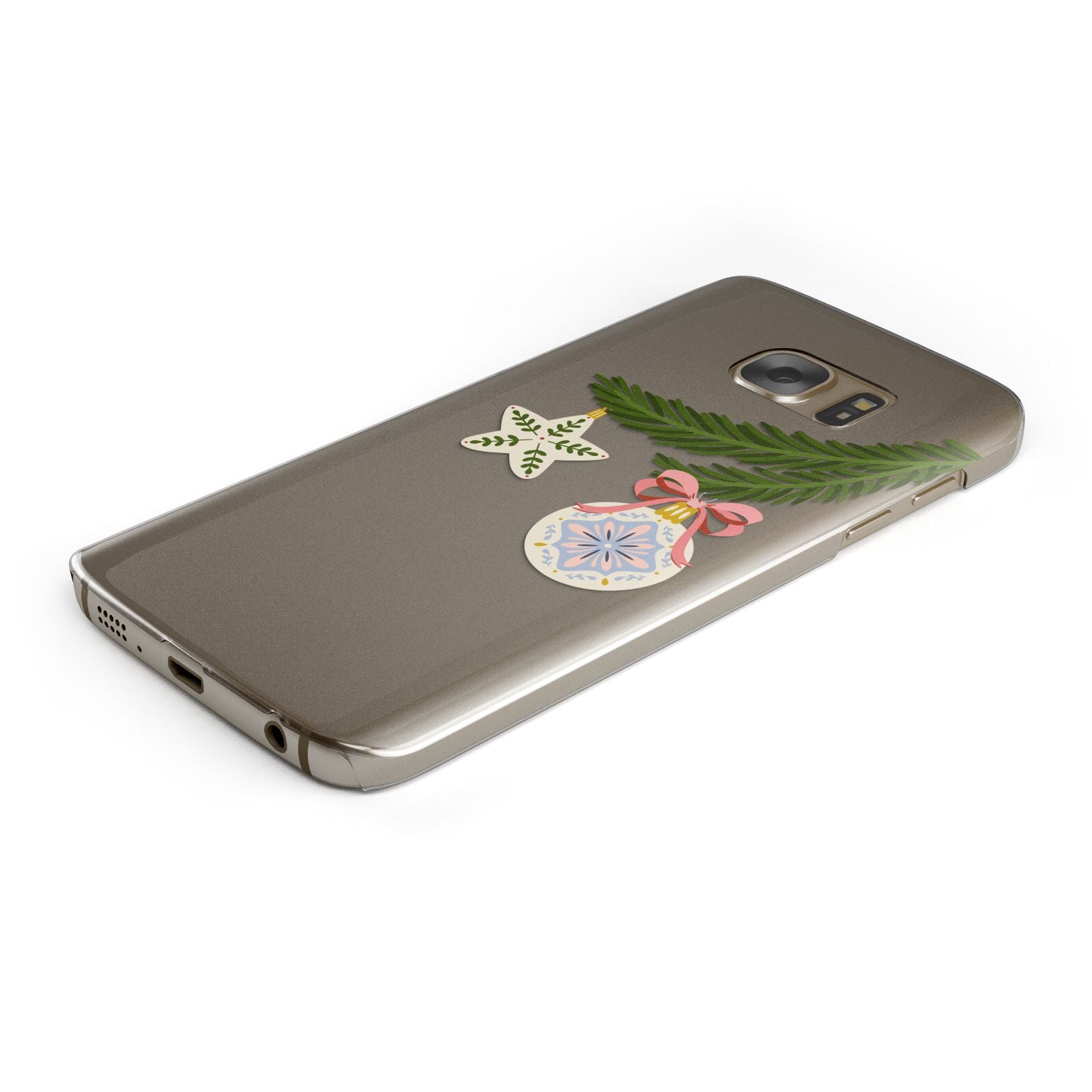 Christmas Tree Branch Protective Samsung Galaxy Case Angled Image