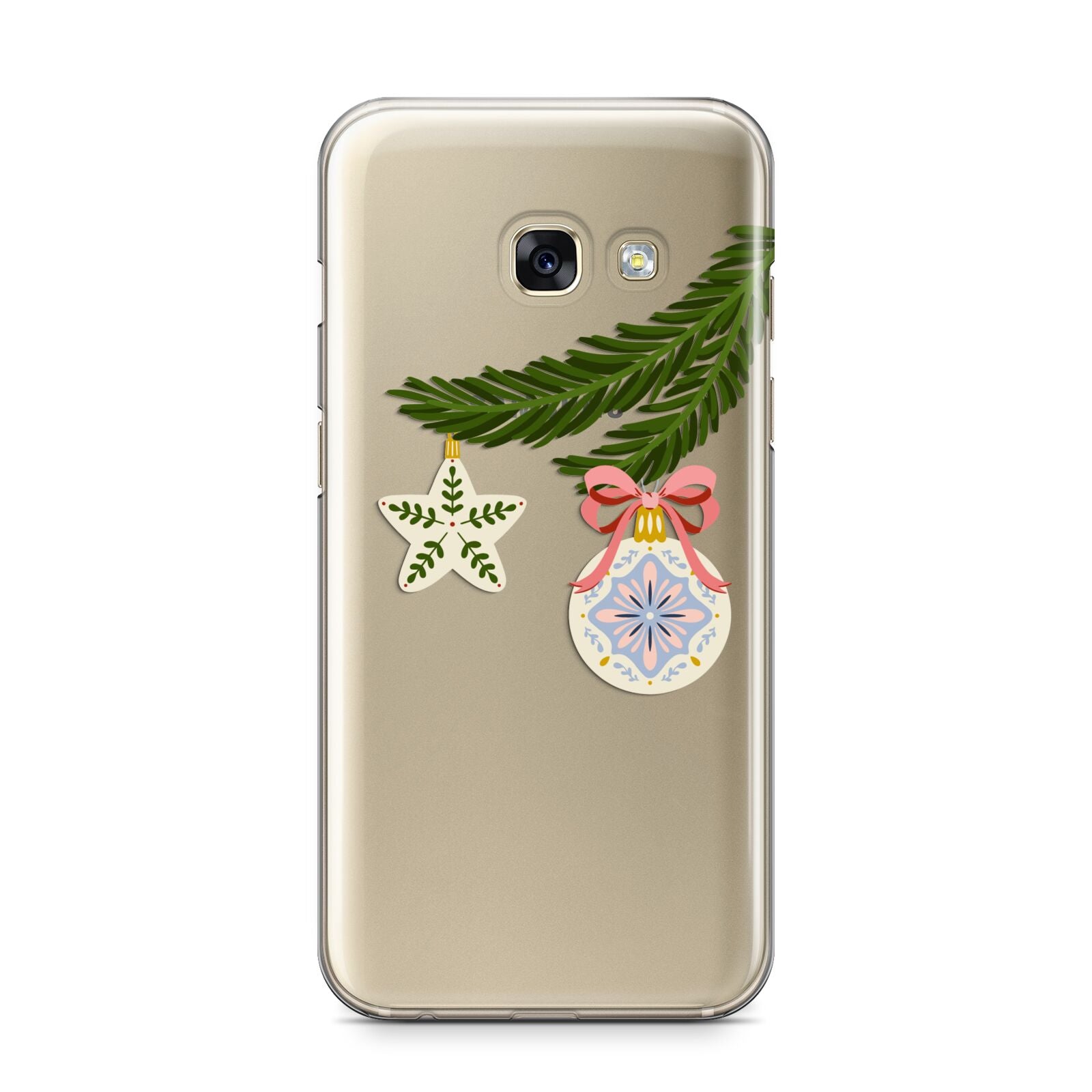 Christmas Tree Branch Samsung Galaxy A3 2017 Case on gold phone