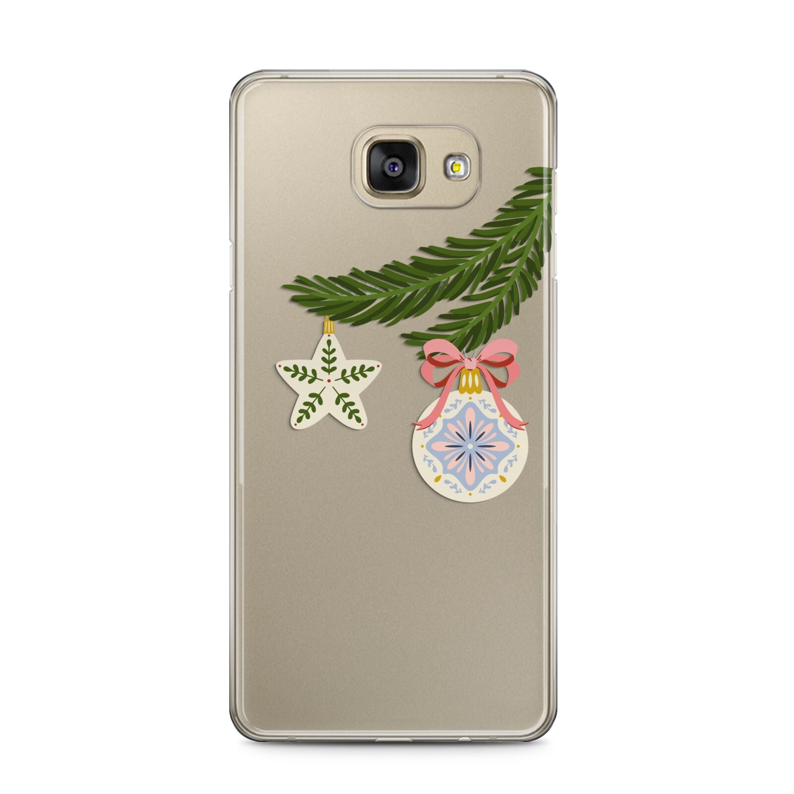 Christmas Tree Branch Samsung Galaxy A5 2016 Case on gold phone