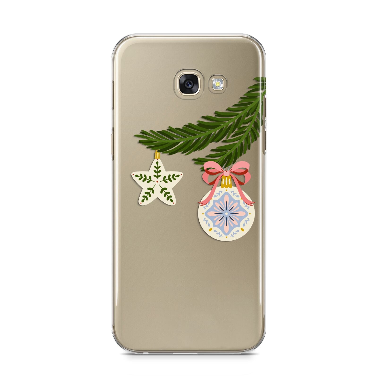 Christmas Tree Branch Samsung Galaxy A5 2017 Case on gold phone