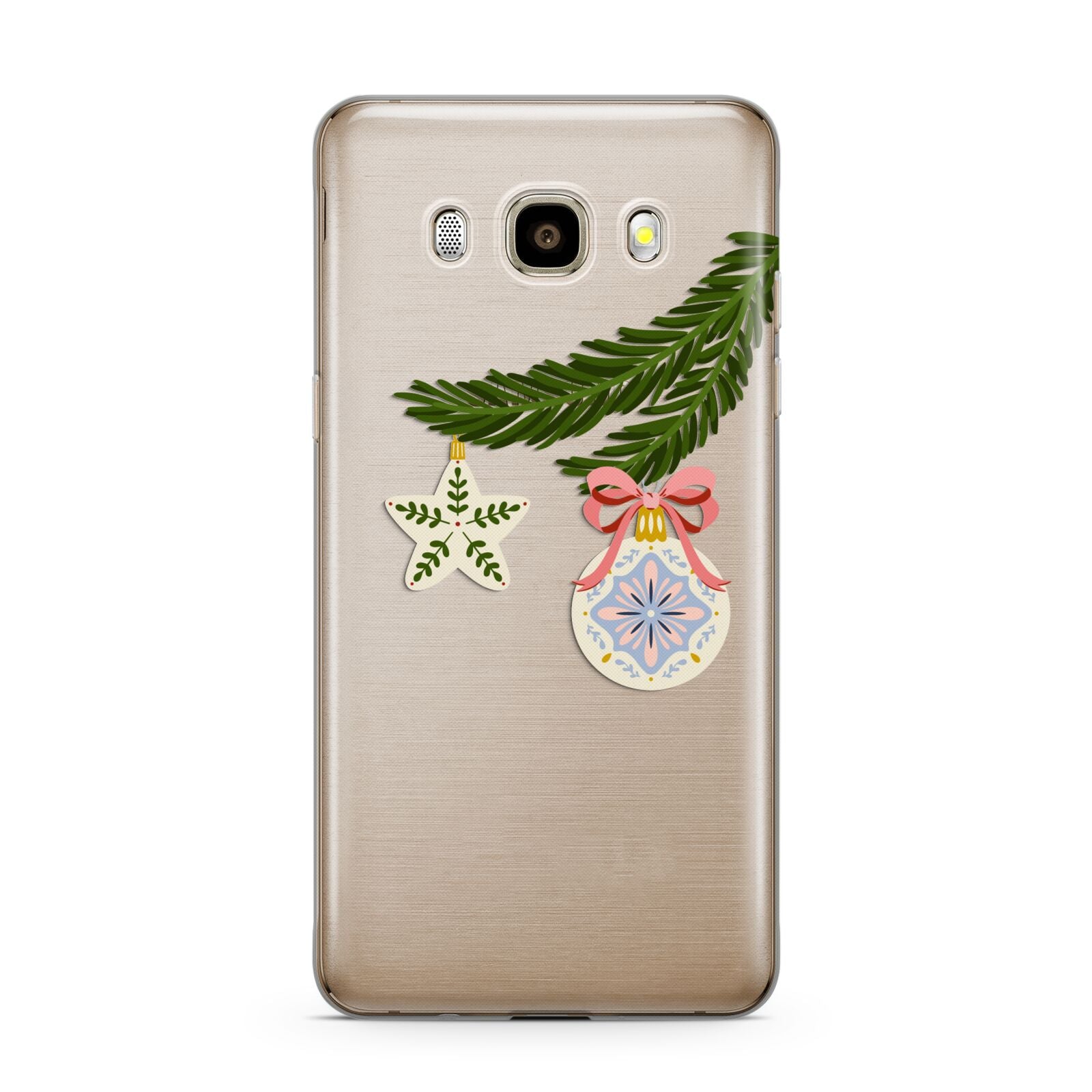 Christmas Tree Branch Samsung Galaxy J7 2016 Case on gold phone