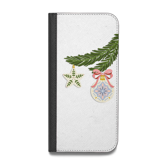 Christmas Tree Branch Vegan Leather Flip iPhone Case