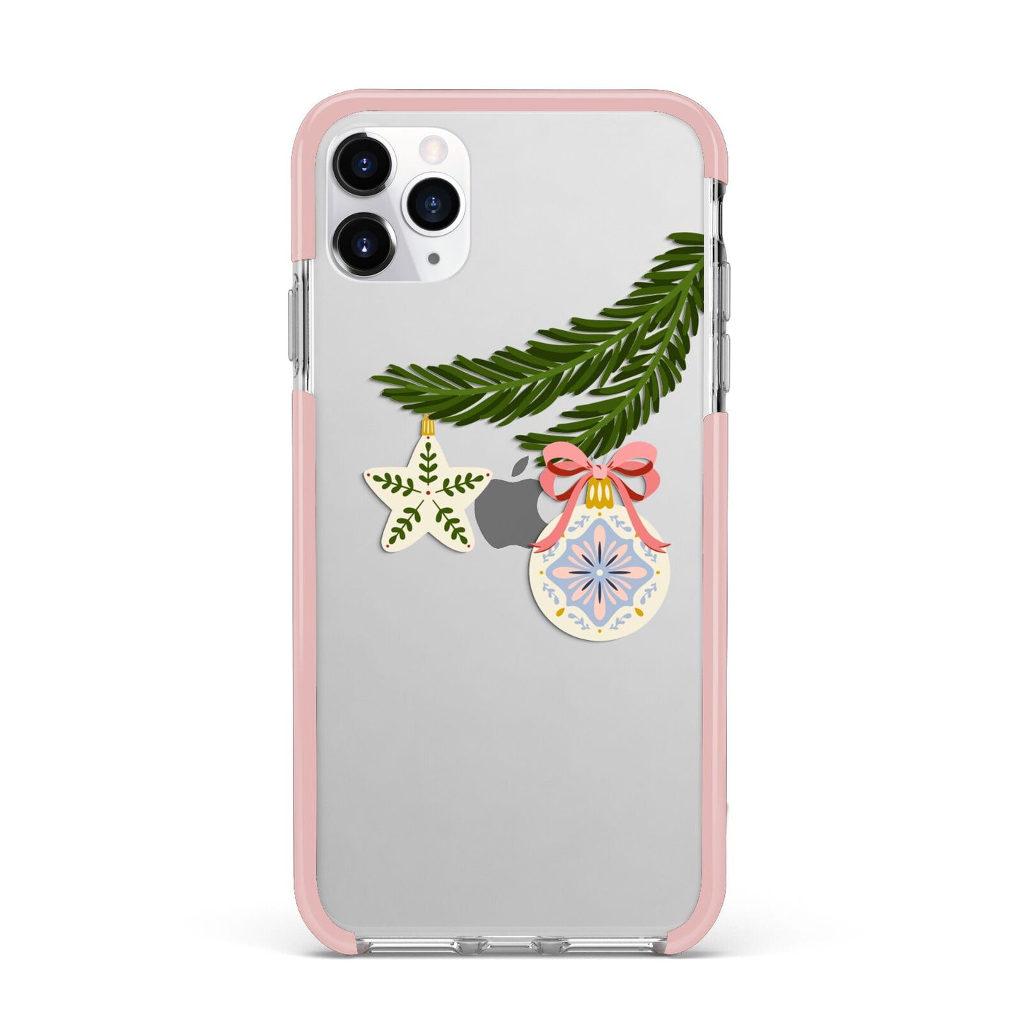 Christmas Tree Branch iPhone 11 Pro Max Impact Pink Edge Case